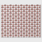 Papier Cadeau carrousel carrelé mignon motif (Plat)