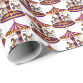 Papier Cadeau carrousel carrelé mignon motif (Coin rond)