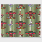 Papier Cadeau Carrousel de Noël (Plat)