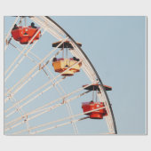 Papier Cadeau Carrousel rouge et brun (Plat)