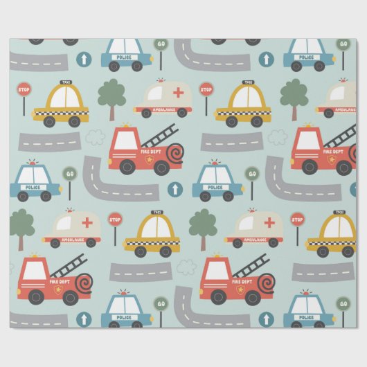 Papier Cadeau Cars Pattern kids (Plat)
