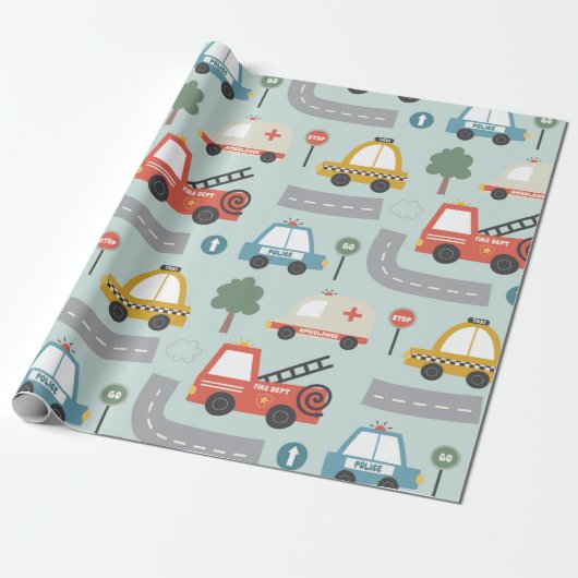 Papier Cadeau Cars Pattern kids  (Déroulé)