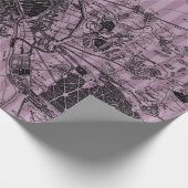 Papier Cadeau Carte ancienne rayée de mauve (Coin)