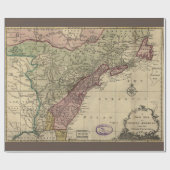 Papier Cadeau Carte antique de l'Amérique du Nord, restaurée, 17 (Plat)