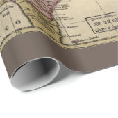 Papier Cadeau Carte antique de l'Amérique du Nord, restaurée, 17 (Coin rond)