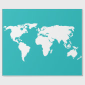 Papier Cadeau carte bleu turquoise (Plat)