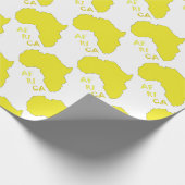Papier Cadeau Carte d'Afrique jaune funky (Coin)