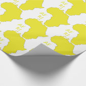 Papier Cadeau Carte d'Afrique jaune funky (Coin)