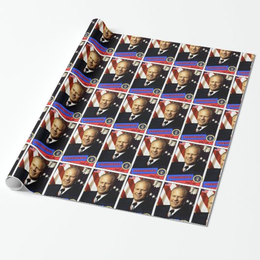 Papier Cadeau Carte de baseball de Gerald Ford (Déroulé)