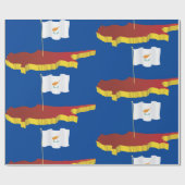 Papier Cadeau Carte de Chypre (Plat)