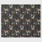 Papier Cadeau Carte de circuit noir (Plat)