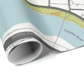 PAPIER CADEAU CARTE DE DÉTAIL DES MASSACHUSETTS DE L'UNIVERSITÉ  (Coin rond)