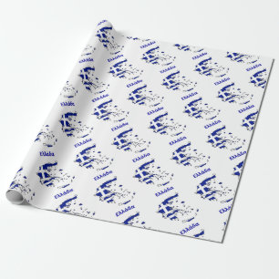 PAPIER CADEAU CARTE DE DRAPEAU DE LA GRÈCE