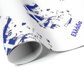 PAPIER CADEAU CARTE DE DRAPEAU DE LA GRÈCE (Coin rond)