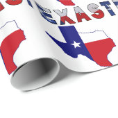 Papier Cadeau Carte de drapeau du Texas avec le Texas (Coin rond)