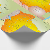 Papier Cadeau Carte de la Bolivie avec les villes et les frontiè