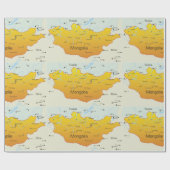 Papier Cadeau Carte de la Mongolie (Plat)