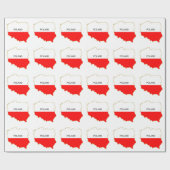 PAPIER CADEAU CARTE DE LA POLOGNE (Plat)