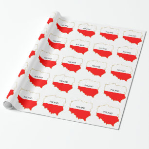 PAPIER CADEAU CARTE DE LA POLOGNE