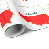 PAPIER CADEAU CARTE DE LA POLOGNE (Coin rond)