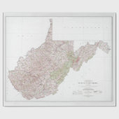 Papier Cadeau Carte de la Virginie occidentale (1984) WV State A (Plat)