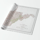 Papier Cadeau Carte de la Virginie occidentale (1984) WV State A (Déroulé)