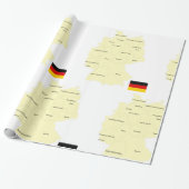 Papier Cadeau Carte de l'Allemagne avec les États et les capital (Déroulé)