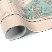 Papier Cadeau Carte de l'ancien monde des pêches (1907) (Coin rond)