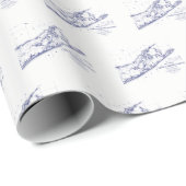 Papier Cadeau Carte de Long Island The Hamptons (Coin rond)