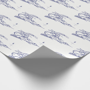 Papier Cadeau Carte de Long Island The Hamptons VC