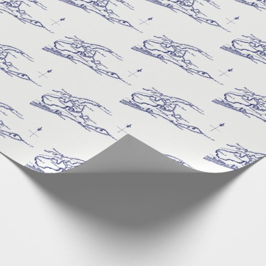 Papier Cadeau Carte de Long Island The Hamptons VC (Coin)