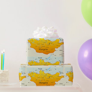 Papier Cadeau Carte de Mongolie