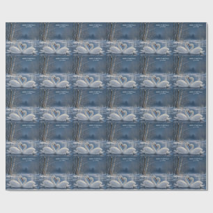 Papier Cadeau Carte de Noël Cygne d'Hiver, design de vacances au