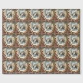Papier Cadeau Carte de Noël rustique victorienne (Plat)