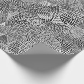 Papier Cadeau Carte de patchwork Abstrait - Blanc sur Noir (Coin)