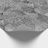 Papier Cadeau Carte de patchwork abstrait - Noir sur blanc (Coin)