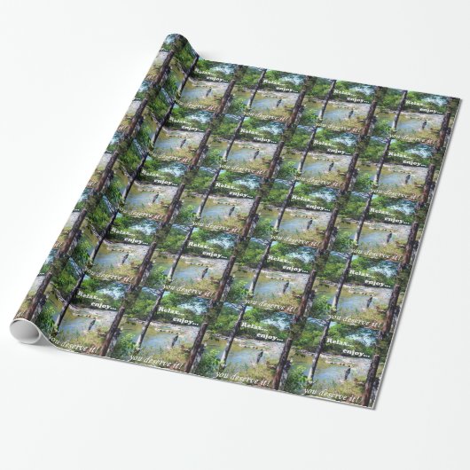 Papier Cadeau Carte de pêche (Déroulé)