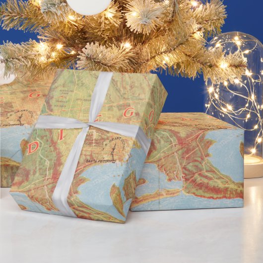 Papier Cadeau Carte de San Diego (1915) (Vacances)