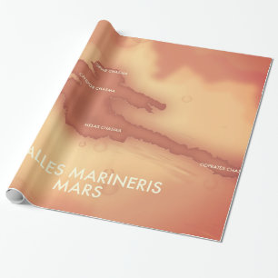 Papier Cadeau carte de Valles marineris Mars