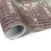 Papier Cadeau Carte de ville de Delft 1649 (Coin rond)