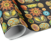 Papier Cadeau carte des créatures marines (Coin rond)