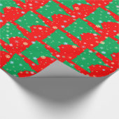 Papier Cadeau Carte des Fêtes du Minnesota Vert sur les flocons  (Coin)