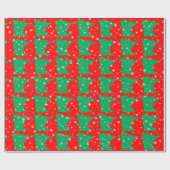 Papier Cadeau Carte des Fêtes du Minnesota Vert sur les flocons  (Plat)