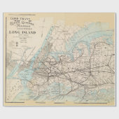 Papier Cadeau Carte des rois, Queens, Long Island (Plat)