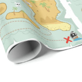 Papier Cadeau Carte des trésors (Coin rond)