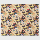 Papier Cadeau Carte des trésors de l'Ours Pirate (Plat)