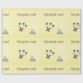 Papier Cadeau Carte des trésors Fête pirate (Plat)