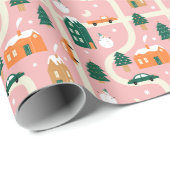 Papier Cadeau Carte des vacances de Noël Motif (Coin rond)