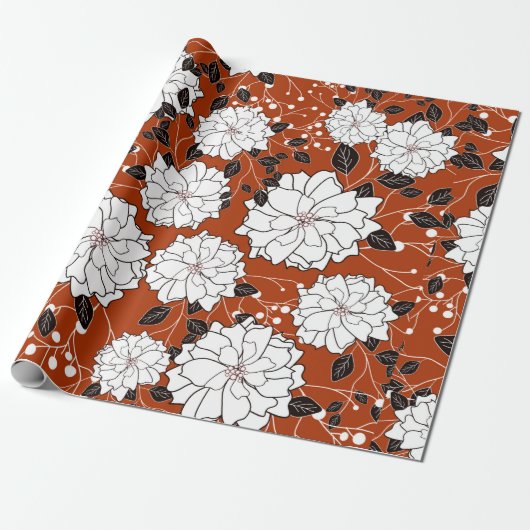 Papier Cadeau Carte d'invitation ou de mariage avec ba fleurie a (Déroulé)