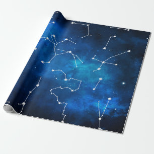 Papier Cadeau Carte du ciel Constellation Amateur d'astronomie